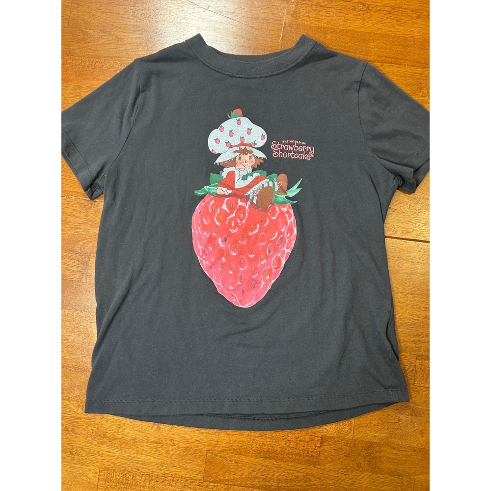 Abercrombie Kids T-Shirt Girl 13/14 Grey Strawberry Shortcake Oversized Graphic